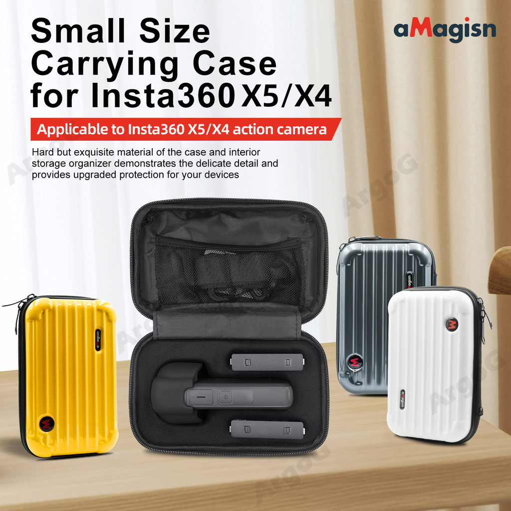 AMagisn ขนาดเล็กพกพาสําหรับ Insta360 X5 / X4 Mini Storage Case Hard กระเป๋ากันน้ํา Insta360 X5 อุปกรณ์เสริม