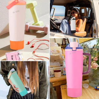 บูทซิลิโคนสําหรับ owala 30oz & 40oz FreeSip Sway Bottles & Tumblers - กันลื่นป้องกันรอยขีดข่วนซิลิโคนฝาครอบแก้วน้ําซิลิโคนด้านล่าง