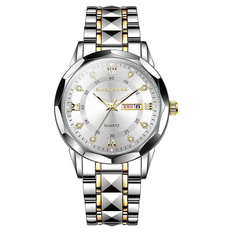 นาฬิกาควอตซ์ผู้ชายข้ามพรมแดนแบบใหม่ - สว่างในที่มืด, กันน้ำ, ใช้งานธุรกิจและทำกิจกรรมสันทนาการพร้อมสายรัดเหล็กปุ่มย้ำ - รูปที่ 6