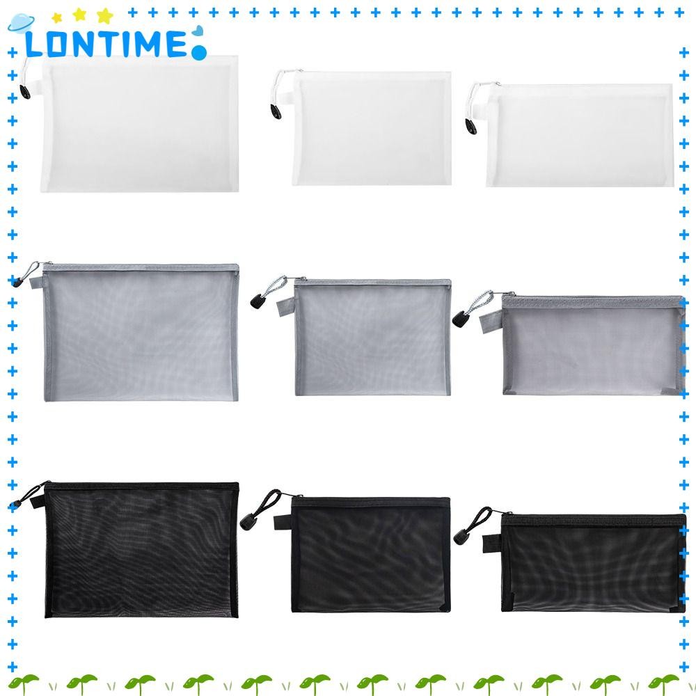 LONTIME กระเป๋าปากกา, ไนลอน A4 A5 A6 กระเป๋าแฟ้มตาข่าย, โปร่งใสกระดาษทดสอบข้อมูลกระเป๋าสํานักงาน
