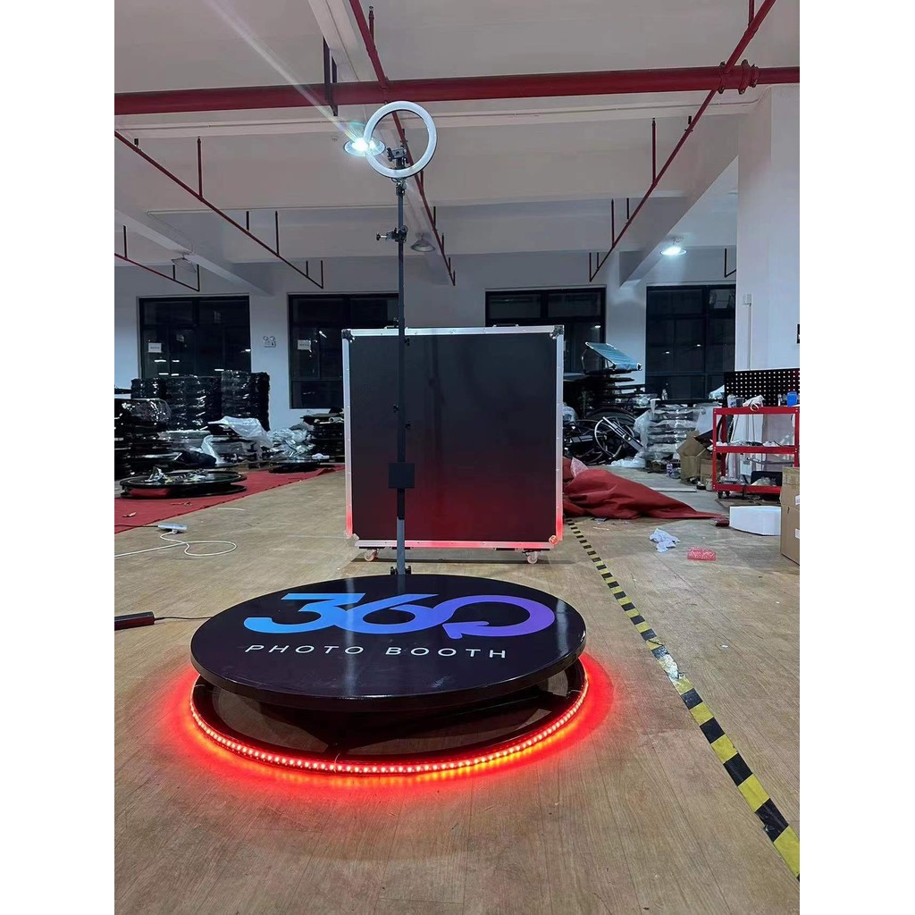 มาตรฐาน360อัตโนมัติ SPINNING Photo Booth Magic กระจก360 Photo Booth 100ซม. RGB โคมไฟโลหะ360วิดีโอ Ph