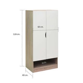 Koncept Furniture ตู้รองเท้า รุ่น Preem สีไม้อ่อน (60x40x120 ซม.) แบรนด์ KONCEPT FURNITURE