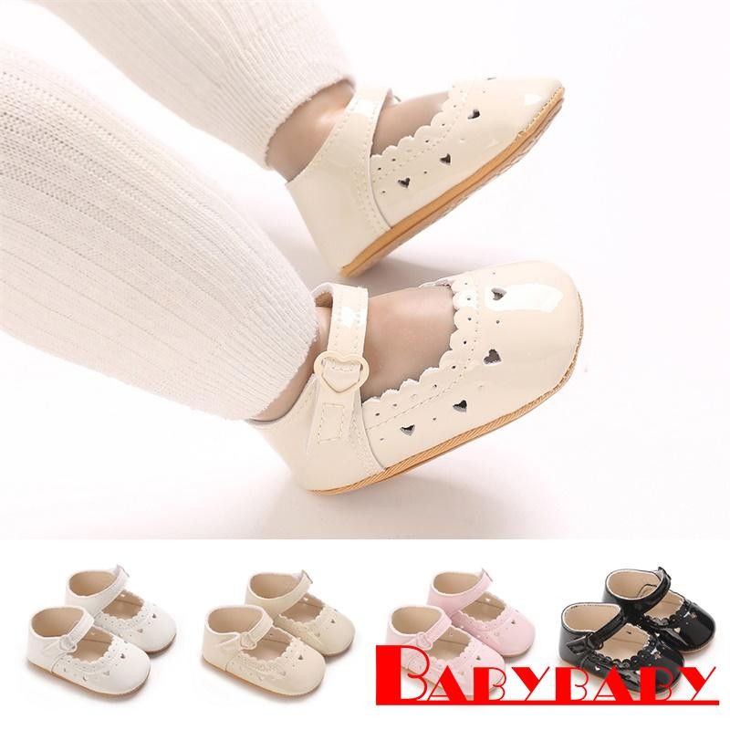 Bab-Baby Girl PU Leather Flats Shoes 3D Flower Crib Shoes