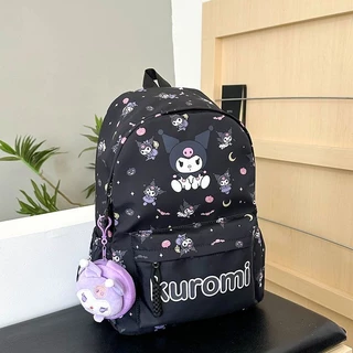 เป้สำหรับเด็กผู้หญิง Kuromi My Melody กระเป๋านักเรียน กระเป๋าสะพายไหล่คู่สำหรับเด็กผู้หญิง ความจุขนาดใหญ่ กระเป๋าเดินทาง