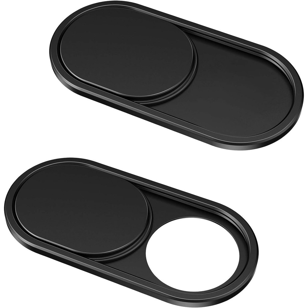 สไลด์ฝาครอบเว็บแคม CloudValley [2-Pack], ฝาครอบกล้องเว็บโลหะบางเฉียบ 0.023 นิ้วสําหรับ Macbook Pro, iMac, แล็ปท็อป, PC, iPad Pro, iPhone 8/7/6 Plus, ปกป้องความเป็นส่วนตัวของคุณ [Bl