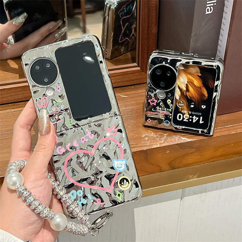 LUKEN เคสโทรศัพท์สําหรับ Samsung Galaxy Z Flip 7 6 5 4 3 OPPO ค้นหา N2 N3 Flip Love Heart Star ฝาหลั