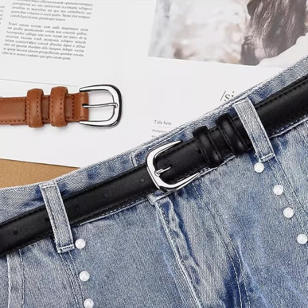 888 เข็มขัดหนังอย่างดี เข็มขัดผู้หญิง สีเอิร์ธโทน สไตล์เกาหลี พร้อมส่ง