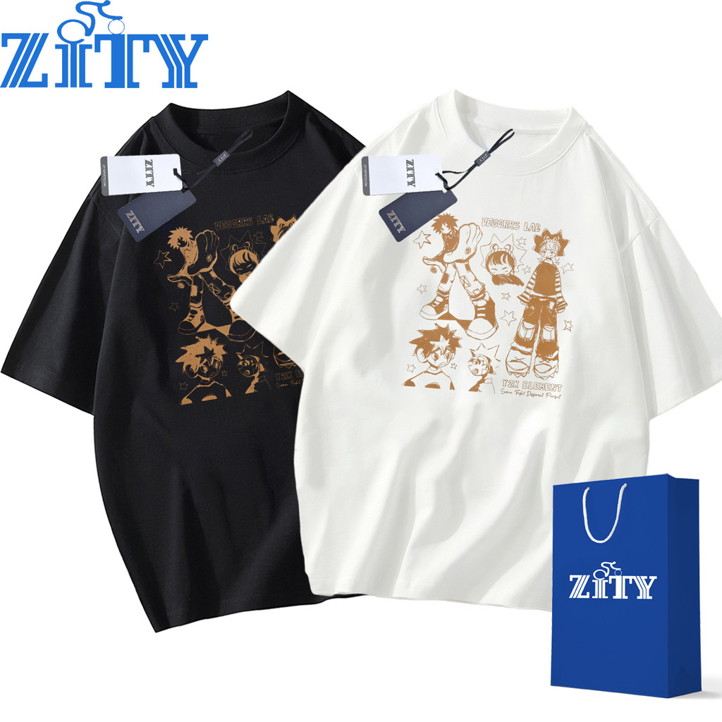 ✨Cotton 100%✨ ZITY เสื้อยืดแขนสั้น ลายการ์ตูนน่ารัก NASALEE ดีไซน์เดียวกัน Printed T-shirt เสื้อยืด 