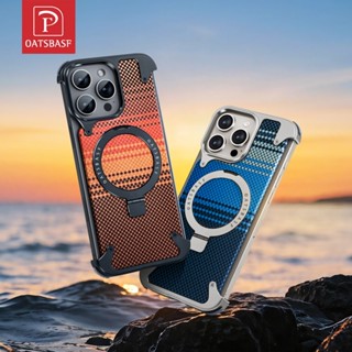 OATSBASF รูปแบบคาร์บอนไฟเบอร์ กรณีโทรศัพท์โลหะ สําหรับ iPhon…