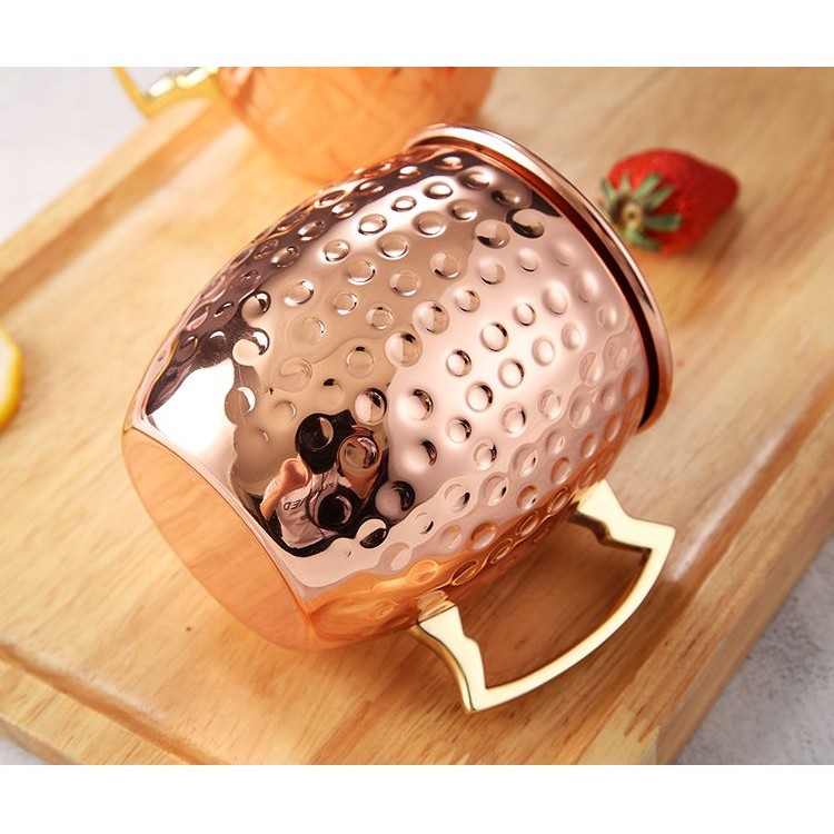 Moscow Mule Wrought Copper Mug, แก้วค็อกเทลสแตนเลส, แก้วไวน์โลหะ, แก้วบาร์ Mule Moscow