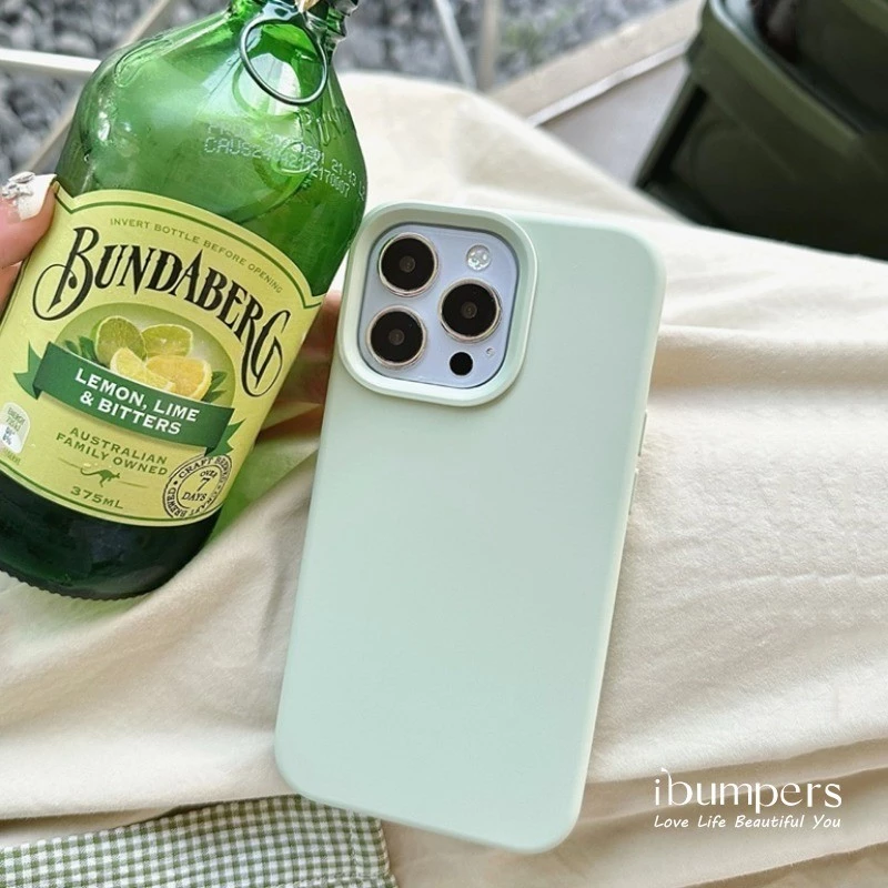 Ibumpers เกาหลีซิลิโคนเหลวนุ่มเคสโทรศัพท์สําหรับ IPhone 11 12 13 14 15 16 Pro Max IP 7 8 Plus X XS XR Xs Max Anti-สกปรกกันกระแทกปกหลังไม่มีซับกํามะหยี่ thumbnail 5