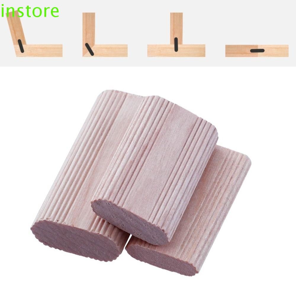 INSTORE 50/100 ชิ้นเฟอร์นิเจอร์ Splicing Connectors, DIY ช่างไม้ปลั๊ก Domino Tenons, ทนทาน Beech ไม้บล็อกตําแหน่งเครื่องมือเดือยไม้ตัวเชื่อมต่อสําหรับ Woodwork