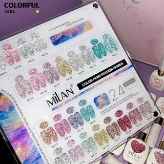 MILAN สีเจลแฟลช 24สี แถมชาร์ท ยาทาเล็บเจล ชุด 20สี + ฟรีชาร์ทสี