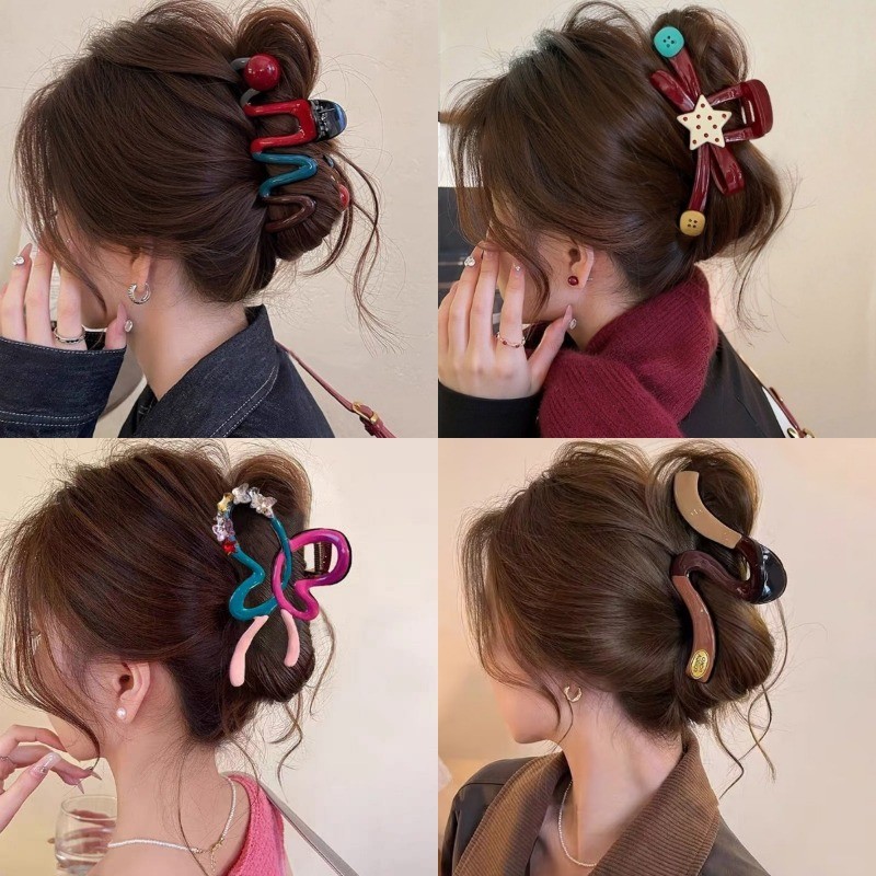 แฟชั่นเกาหลีใหม่อารมณ์ที่เรียบง่าย13เซนติเมตรกิ๊บใหญ่ขนาดใหญ่ฉลามคลิปผมกรงเล็บคลิปอุปกรณ์ผม