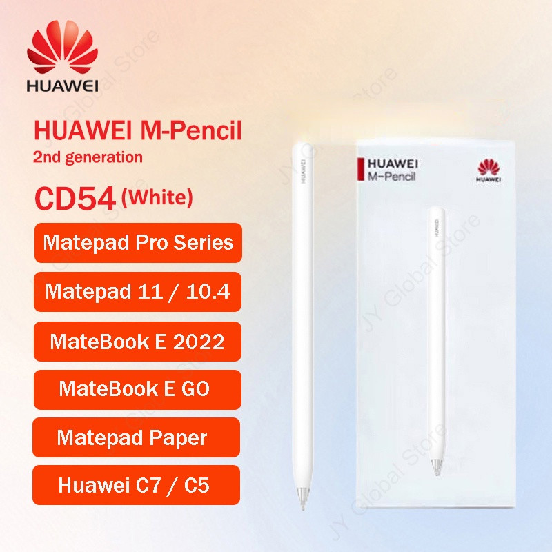 HUAWEI M-Pencil 2nd Touch ปากกาสําหรับ MatePad 11.5 2023 ใหม่/11/10.8/10.4 MatePad กระดาษ MateBook E GO Matepad 11.5S 2024 สนับสนุนการปฏิเสธฝ่ามือ COD