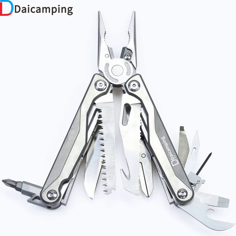Daicamping DL7 Titanium alloy handle Outdoors Multi-tools Clamp Folding Knife Scissors EDC Combinati