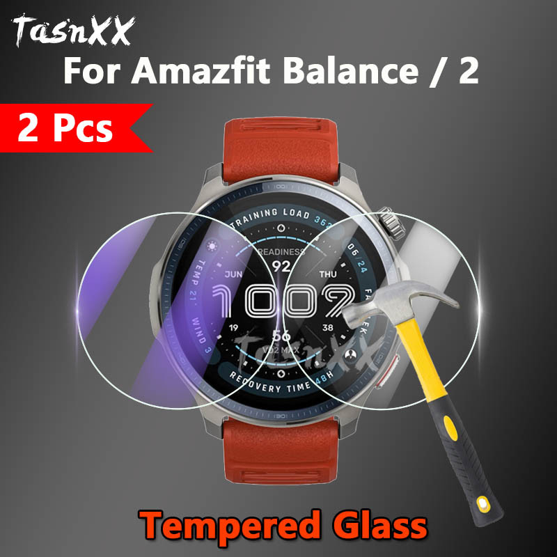 1/2/3/5 PCS สําหรับ Amazfit balance 2 balance SmartWatch 2.5D Slim HD Clear/Anti สีม่วง 9H กระจกนิรภัยป้องกันหน้าจอฟิล์ม