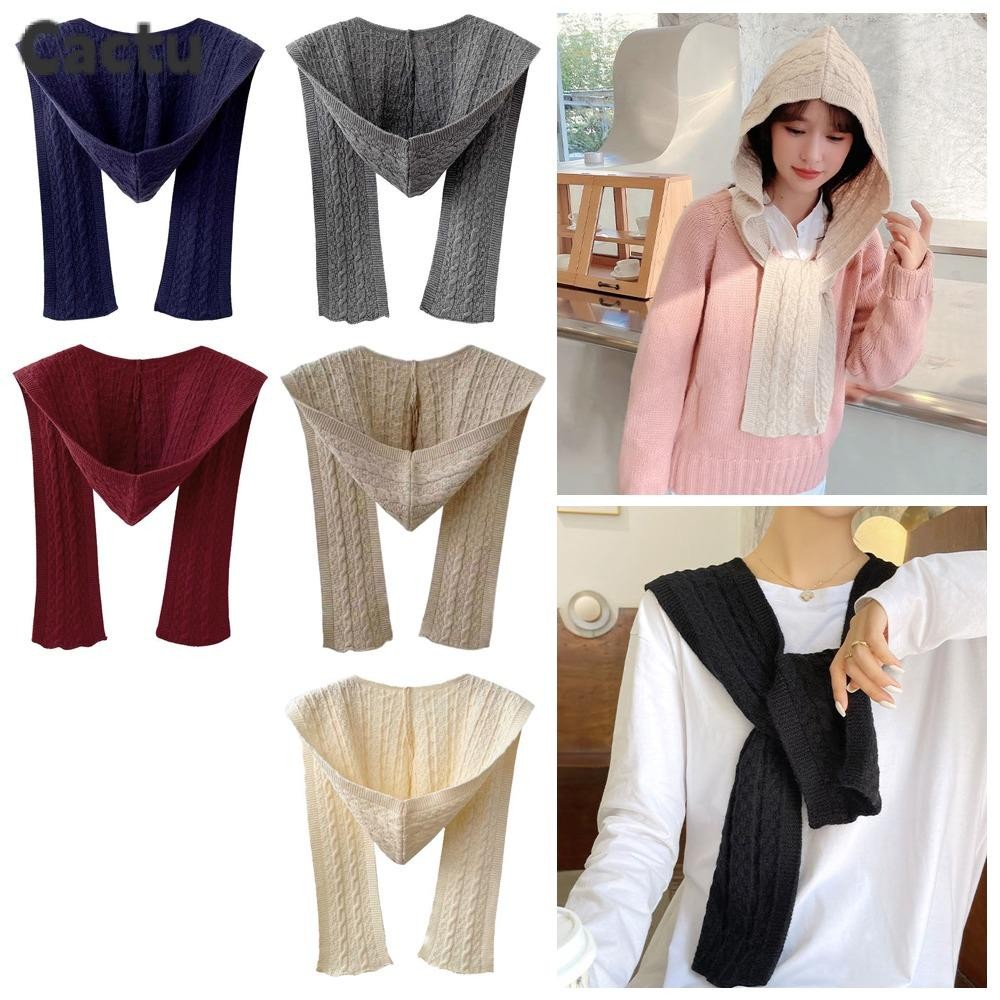 ผ้าพันคอถัก CACTU ผ้าคลุมไหล่คลุมด้วยผ้าอุ่นสบายๆ All-match Cozy Fashion Ponchos ผ้าคลุมไหล่ฤดูใบไม้ร่วงฤดูใบไม้ผลิ