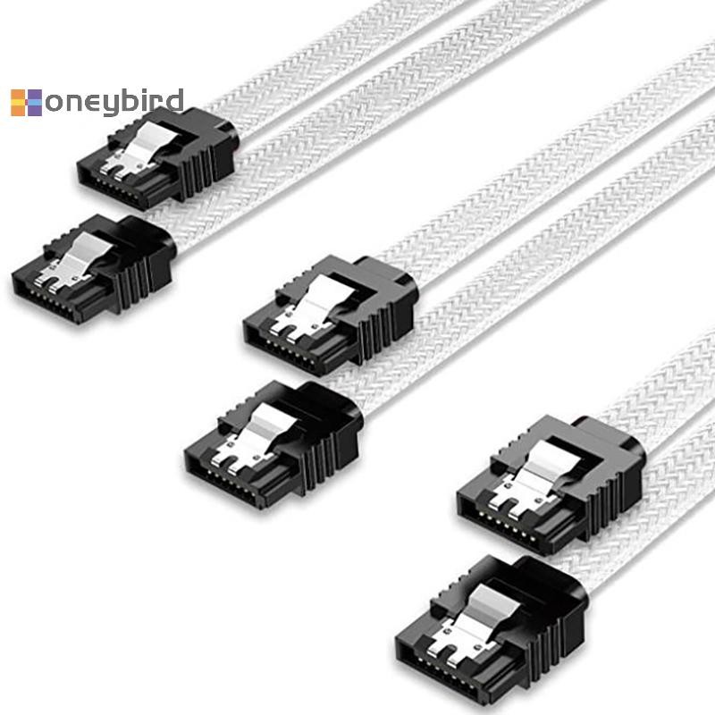 Honeybird SATA 3.0 III SATA3 7pin Data Cable 6Gb/S SSD Cables HDD Hard Disk Drive สายไฟไนลอน Premium Sleeved Nice