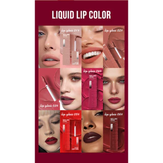 Mlsmile 1 ชิ้นสตรอเบอร์รี่ Lip Glaze ชุดกํามะหยี่ Matte Liquid ลิปสติก Non Stick Cup แต่งหน้ากันน้ํา Lasting Moisturizing Matte Lip Gloss