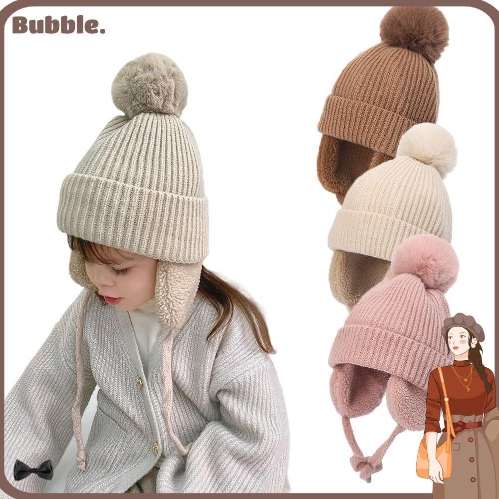 ฟอง หมวกถักฤดูหนาวน่ารักตุ๊กตาซับหมวกแคชเมียร์