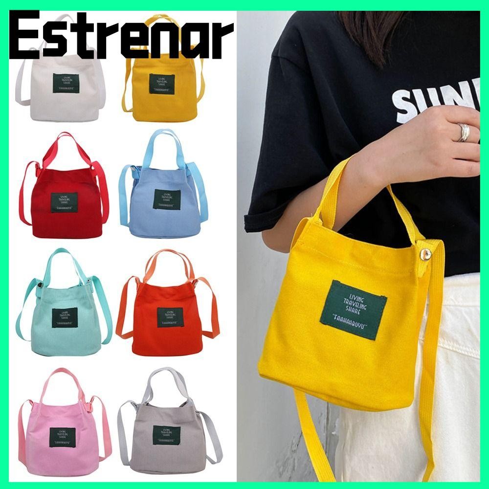 Estrenar Canvas Handbags Vintage Messenger Solid Color Single Shoulder Bag