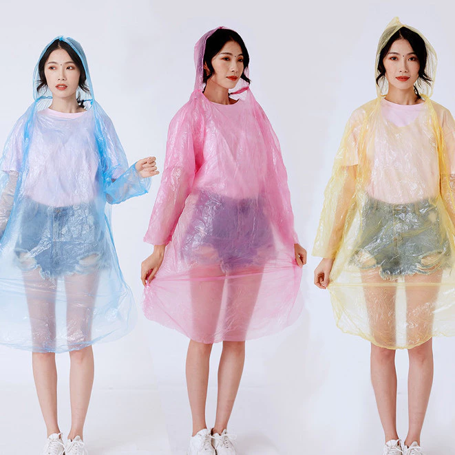 เสื้อกันฝนสีใส ชุดกันฝน เสื้อกันฝนแบบพกพา นผู้ใหญ่ ง่ายต่อการพกพาไม่กินพื้นที่ thumbnail 6