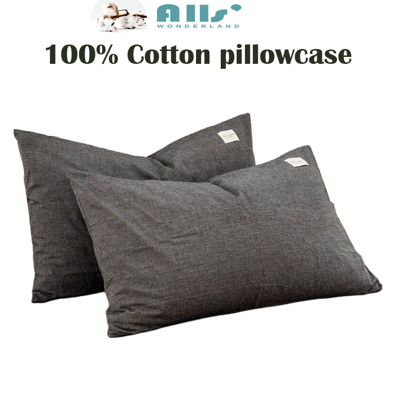 1ชิ้น ปลอกหมอนผ้า cotton pillowcase ฝ้ายแท้30*50/40*60เซนติเมตรหน่วยความจําโฟมปลอกหมอนซองจดหมาย-สไตล์หมอนป้องกันปก