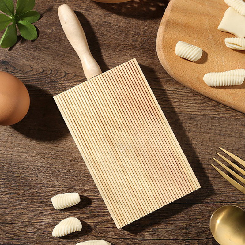 อิตาเลี่ยน Fantes Gnocchi Board ไม้ครัวเบเกอรี่เครื่องมือพาสต้า Maker Professional นูน Rolling Pin Rolling Stick
