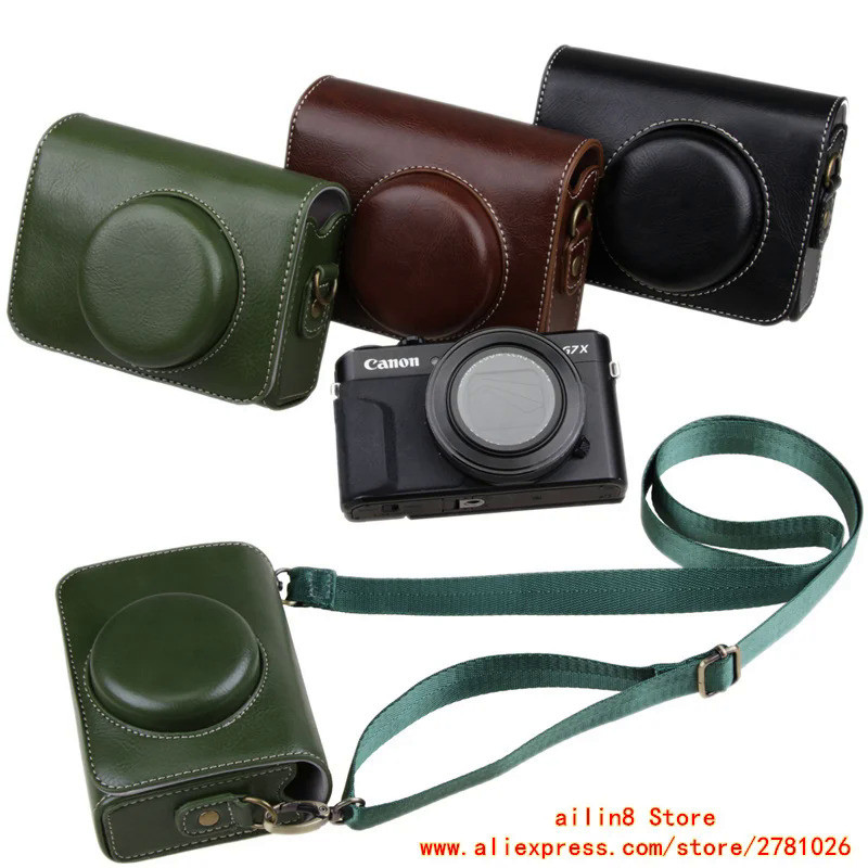 PU Leather Camera Case Cover Bag for Canon PowerShot G5X2 G7X2 G7X3 Mark II III SX740/730 Panasonic 