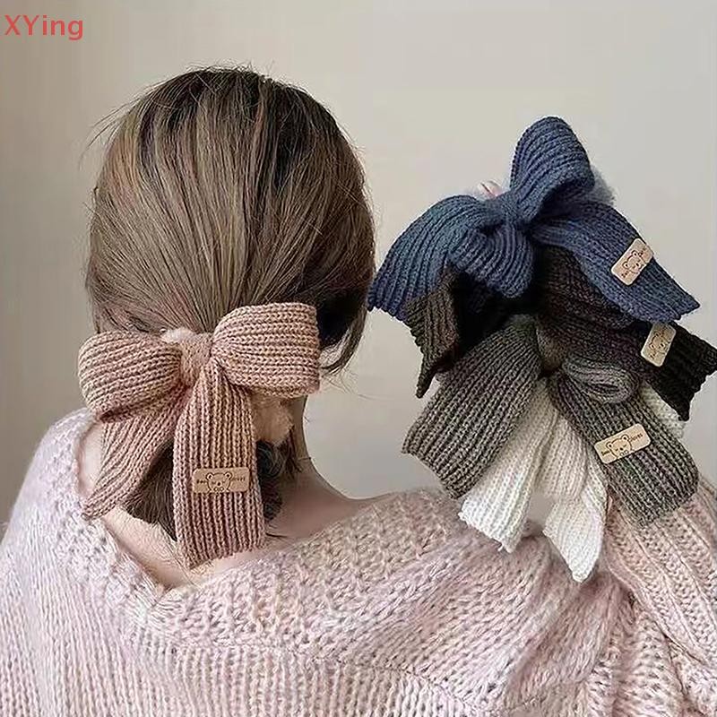 [Xy] น่ารักโบว์ยางรัดแกะขนสัตว์ Bowel แหวนผมถักขนสัตว์ Plush หางม้าผูกผม Headwear Scrunchies สาวอุปกรณ์เสริมผมขายร้อน