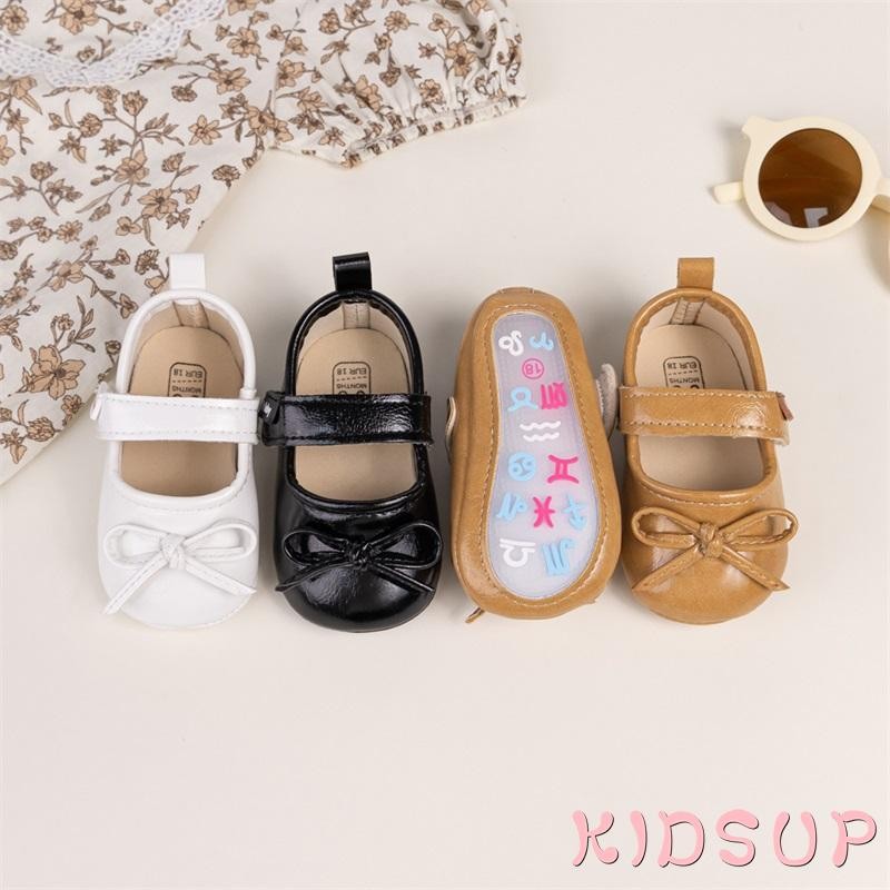 Kidsup1-รองเท้าเด็กผู้หญิง Mary Jane 3D Bow Non-slip Soft Sole เดินรองเท้าน่ารักรองเท้าเจ้าหญิงสําหรับฤดูใบไม้ผลิฤดูใบไม้ร่วง