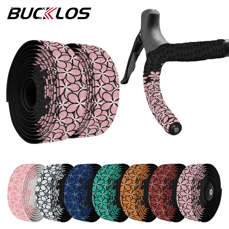 Bucklos เทปแฮนด์จักรยานกันน้ําและกันลื่นจักรยานบาร์เทป Fixie EVA PU นุ่ม Breathable Bauhinia การออกแบบดอกไม้สายรัดจักรยานเสือหมอบ