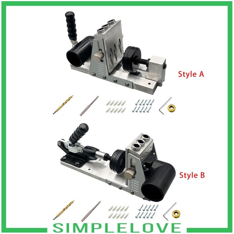 [Simple] Pocket Hole Jig Kit Dowel Jig Kit อเนกประสงค์แบบพกพาสําหรับรูมุมพร้อมคอลเลกชันฝุ่น Hole Dri