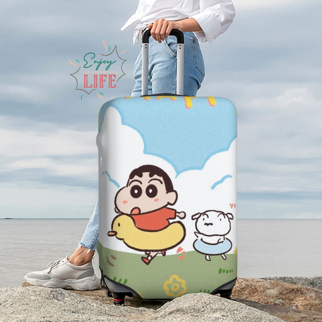SpotCrayon Shinchan หนากระเป๋าเดินทาง Spandex ยืดหยุ่นกระเป๋าเดินทาง Protector ป้องกันฝุ่นกันน้ําของขวัญ N710