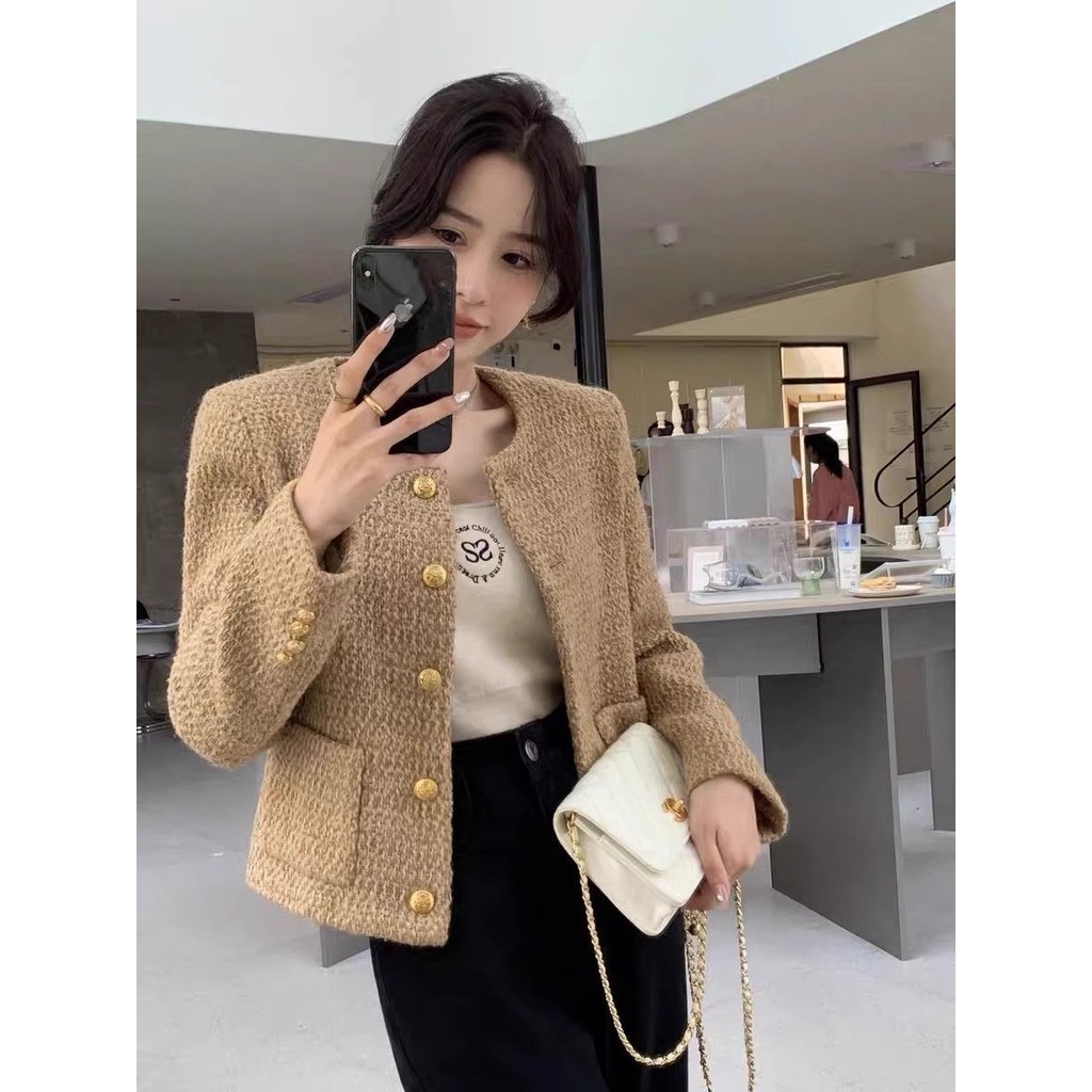 French women's 20234 new high-end fashionable all-matching commuting wool short coat