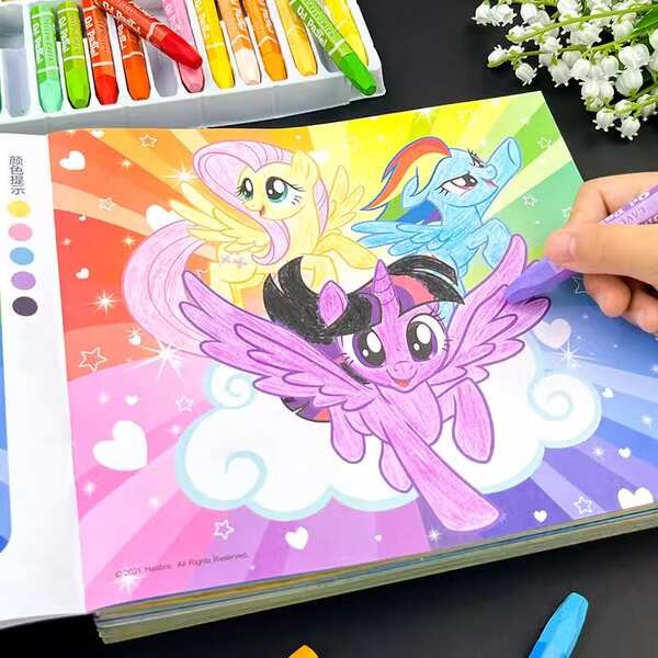 สมุดระบายสีน้ำ สมุดระบายสีด้วยน้ำเปล่า สมุดระบายสี My Little Pony หนังสือระบายสีเด็ก Doodle สมุดระบา