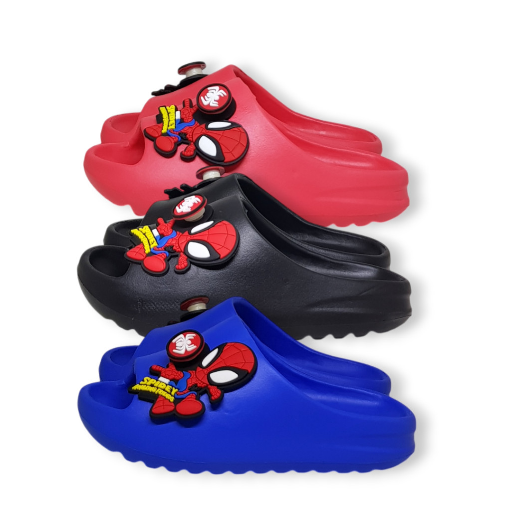 [ส่งเร็ว] รองเท้าแตะเด็ก สไปเดอร์แมน Jibbitz หมุนได้ Spider-Man SY148 size 24-35 - รูปที่ 4