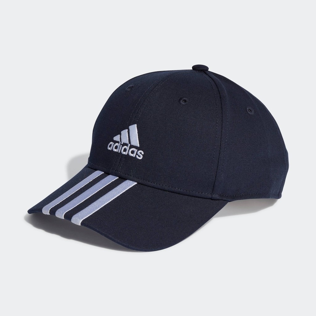 adidas ไลฟ์สไตล์ หมวกเบสบอลผ้าฝ้ายทวิล 3-Stripes Unisex สีน้ำเงิน II3510