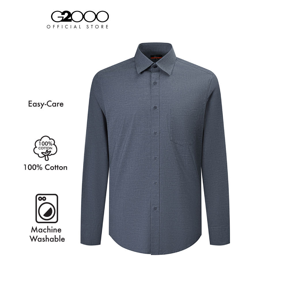 G2000 เสื้อเชิ้ตแขนยาวแบบทางการสำหรับผู้ชาย ทรง Smart Fit รุ่น 2112101279 NAVY