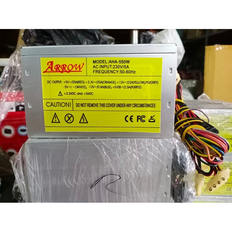 Arrow AHA 500W 625W แหล่งพลังงานคอมพิวเตอร์ สแตนเลสสวยถอดได้