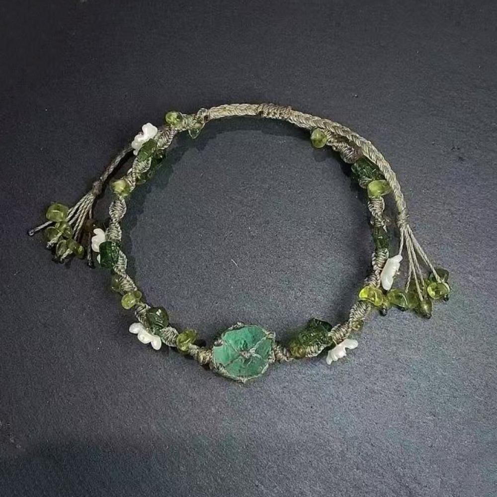 Aimeone สร้อยข้อมือ Flourescent ทอมือ, มือคริสตัล Vital ธรรมชาติถักมือ, เครื่องประดับดอกไม้สีความงามไม่สม่ําเสมอกําไลข้อมือหินสาว - รูปที่ 4