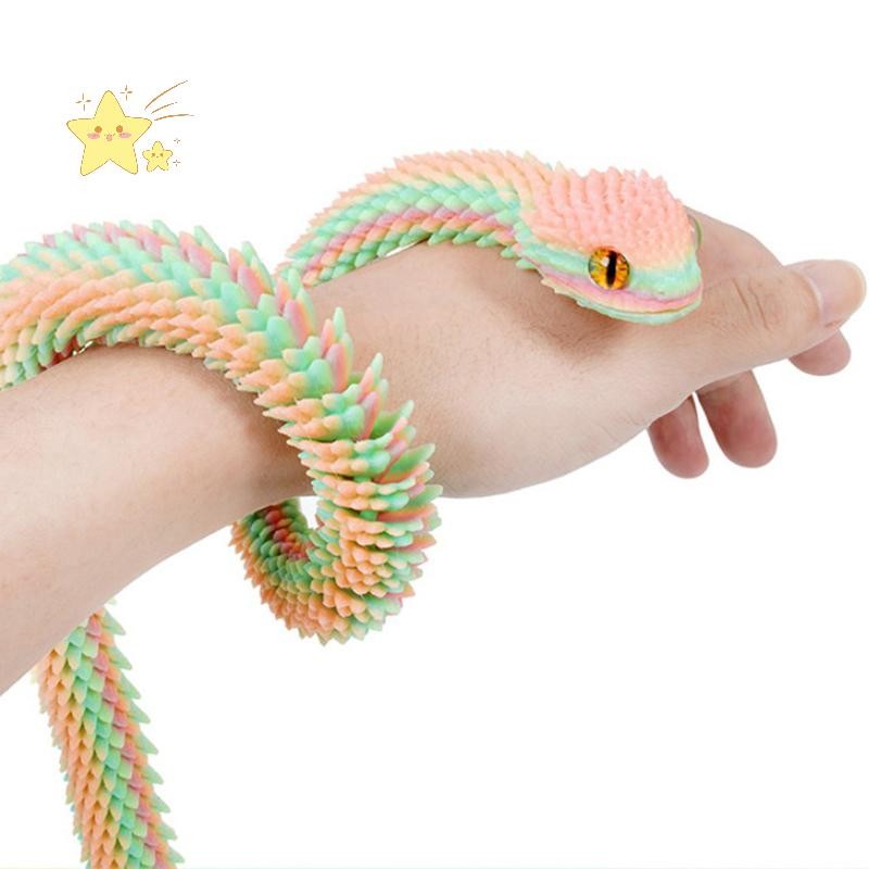 [JBTH] ใหม่ 30 ซม.3D พิมพ์งูหุ่น 3D พิมพ์สัตว์อุปกรณ์โต๊ะตกแต่งห้องโต๊ะสํานักงานงูตลกปีเครื่องประดับ [JB]