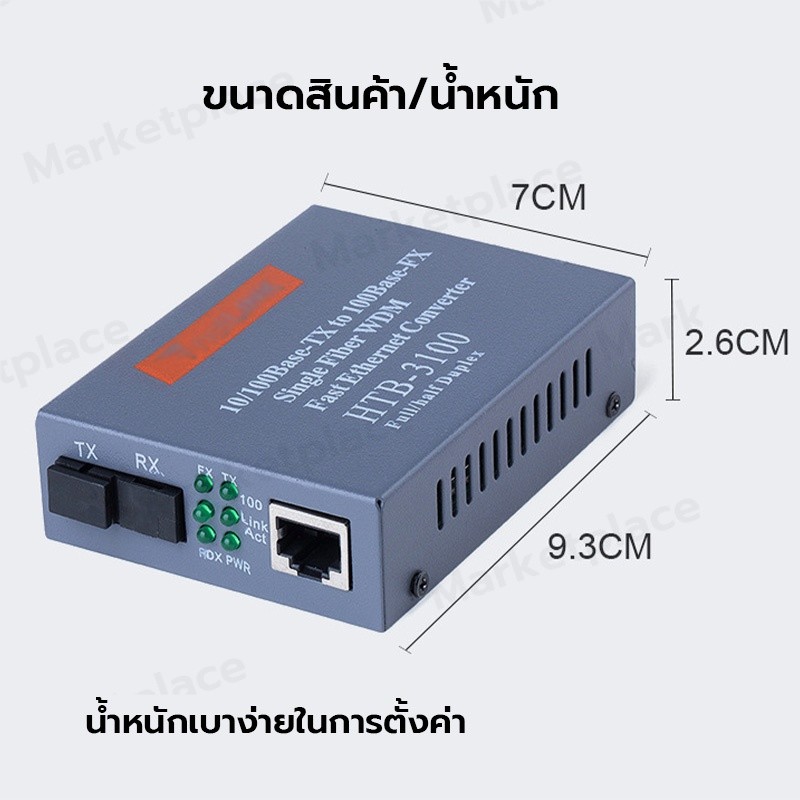 MONQIQI NetLINK Gigabit Media Converter 10/100/1000 MBPS HTB-GS-03 (A/B) Fiber Optic 20KM