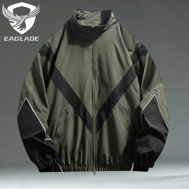 Eaglade เสื้อแจ็คเก็ตขี่มอเตอร์ไซค์ Bomber Rider เสื้อกันลมกันน้ําสําหรับผู้ชาย 6618 สีเขียว D04
