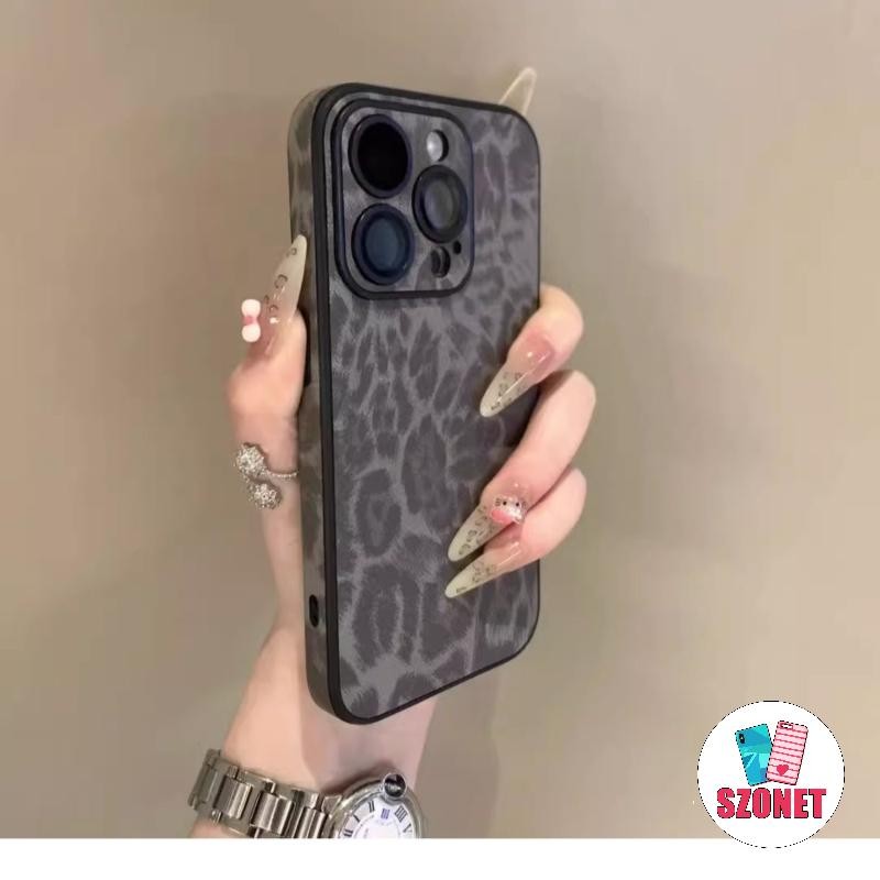 หนังเสือดาวพิมพ์นุ่มกันกระแทกเคสโทรศัพท์สําหรับiphone 16 15 14 13 12 11 Pro Max 16 Plus XS XR SE 2020 Anti-Fallคลุมทั้งหมดเลนส์ป้องกันกล้องฝาครอบโทรศัพท์