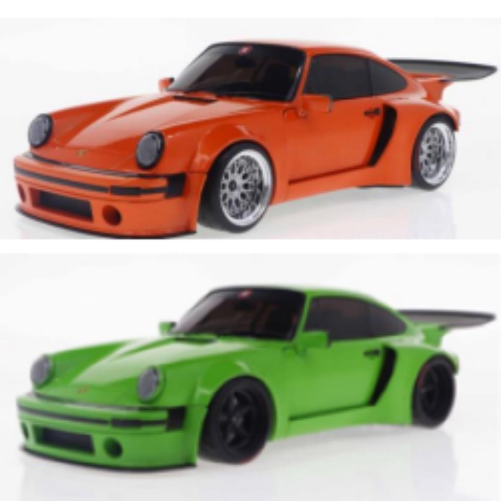 SOLIDO 1: 18 Porsche Porsche 911 KS-R สีส้มสีเขียวรถรุ่น