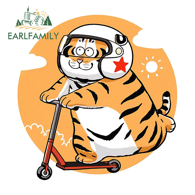 Earlfamily 13 ซม.Im Not A Fat Tiger สติกเกอร์รถการ์ตูนแฟชั่น Occlusion Scratch Caravan กระดานโต้คลื่น Windows Decals กันน้ํา Amusing รถจัดแต่งทรงผม