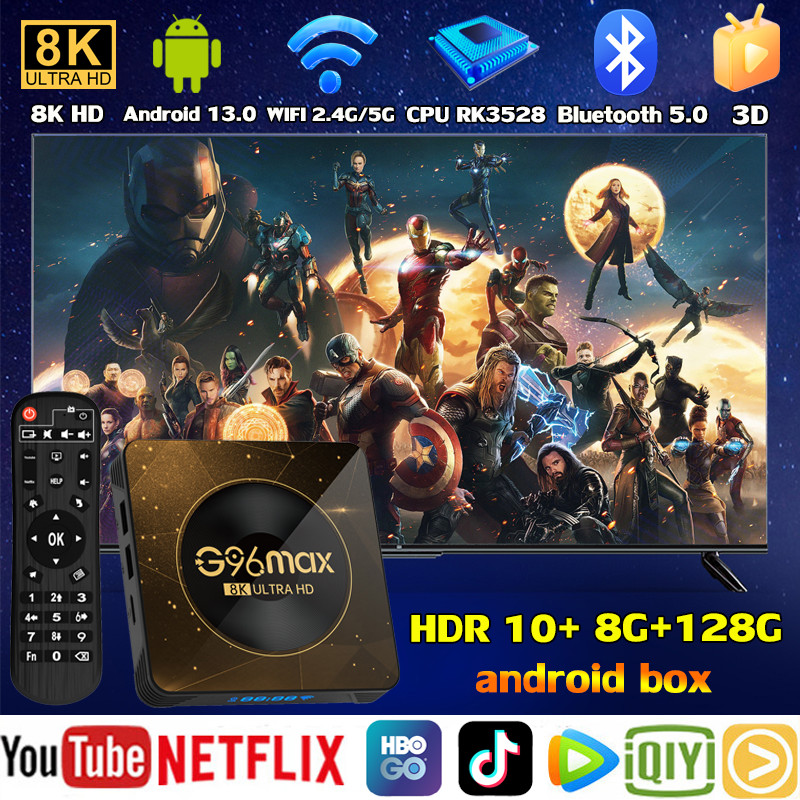รับประกัน 3 ปี กล่องแอนดรอยด์ทีวี 8K HD Android 13.0 รองรับภาษาไทย กล่อง android tv 8+128G ดูซอฟต์แวร์ยอดนิยมเช่น YouTube Netflix HBO Tik Tok android box