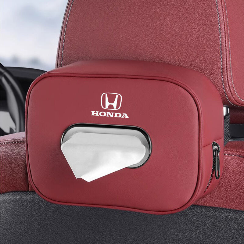 รถที่นั่งกลับหนังกล่องกระดาษทิชชูกล่องเก็บอุปกรณ์ตกแต่งภายในสําหรับ Honda City Hatchback Civic fc fd Accord Jazz BRV HRV CRV Odyssey WRV Vezel